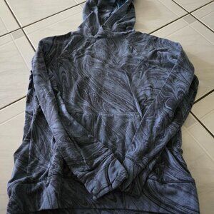 Athleta Girl In Your Element 2.0 Hoodie Sweatshirt Sumi Marble Blue 8-10